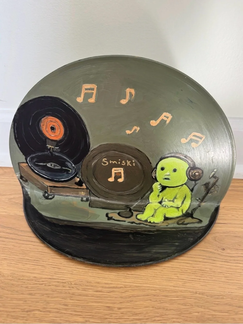 Smiski Inspired Vinyl Record Display Shelf | Hand Painted Wall Decor